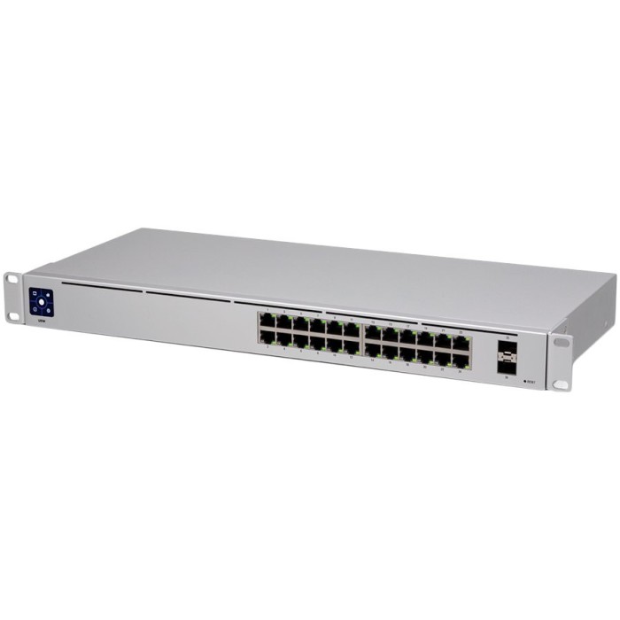 Ubiquiti UniFi Switch 24 is a fully managed Layer 2 switch with (24) Gigabit Ethernet ports and (2) Gigabit SFP ports for fiber connectivity &quot;USW-24-E