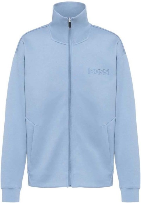 Bluza BOSS Selwyn pentru barbati, cu fermoar, albastru deschis, L - OUTLET