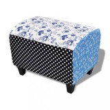Taburet, design mozaic, albastru &amp; alb