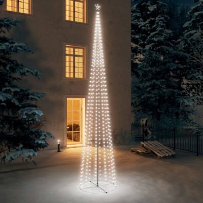 vidaXL Decorațiune brad Crăciun conic 752 LED-uri alb rece 160x500 cm foto