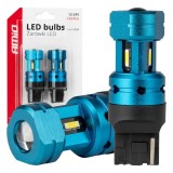 Set Becuri LED CANBUS T20 7440 W21W 4SMD 1860 Alb 12V 24V AMIO-04254