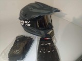 Cumpara ieftin Set Casca Moto Enduro (Full Face/Open Face) + Ochelari + Manusi + Cagula, Marime XL, ABS, Multicolor