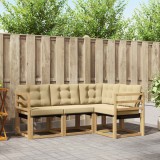vidaXL Set de canapele de exterior cu pernă 4 pcs Alb și Bej 3389419