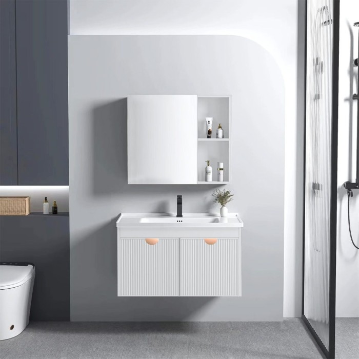 Set mobilier de baie cu lavoar Mario 60cm White