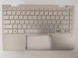 Carcasa superioara cu tastatura palmrest Laptop 2-in-1, HP, Envy X360 13-BD, 13T-BD, TPN-C152, M15290-171, AM2UT000450, AM2UT000900, iluminata, aurie,