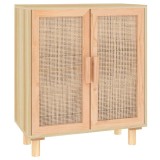 Cumpara ieftin Servanta, maro, 60x30x70 cm, lemn masiv pin si ratan natural