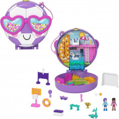 Set de joaca cu 2 papusi si 12 accesorii Polly Pocket, Football Team, HCG14