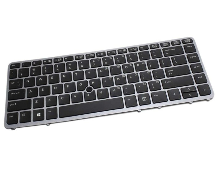 Tastatura HP Neagra EliteBook 840 G2 cu rama gri iluminata backlit, EliteBook 850 G1 cu rama gri iluminata