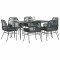 vidaXL Set de sufragerie de grădină 7 piese neagră sticlă polirattan 3334468