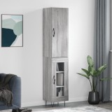 Cumpara ieftin Dulap &icirc;nalt, gri sonoma, 34,5x34x180 cm, lemn prelucrat