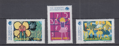 ROMANIA 1999 LP 1497 ANIVERSAREA CONVENTIEI ONU DREPTURILE COPILULUI SERIE MNH foto