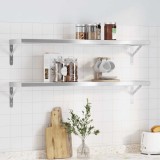 VidaXL Rafturi de perete 2 buc. 100x23,5x3 cm argintiu oțel inoxidabil