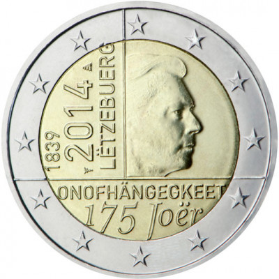 Luxemburg 2 Euro 2014 - (175 ani de independenta) B11, KM-129 UNC !!! foto