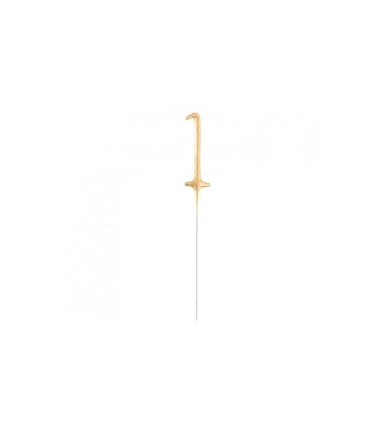 Lumanare Scanteietoare, auriu, 17 cm-Tip Cifra 1 foto