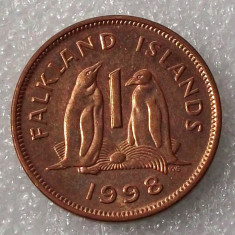 G5. FALKLAND ISLANDS 1 PENNY 1998 Copper Plated Steel, 20.3 mm **