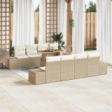 vidaXL Set de masă pentru grădină 9 pcs Bej, crem 100 x 55 x 73 cm