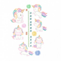 Sticker decorativ Masuratoare cu Unicorni, Multicolor, 130 cm, 1236ST