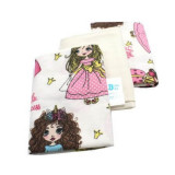 Set 3 scutece din finet Little Princess, 75x75 cm, Baltic Bebe