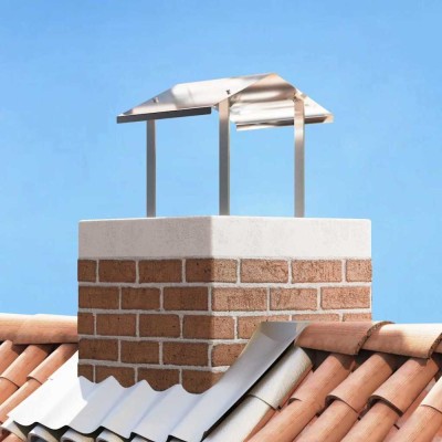 vidaXL Hood pentru coș de fum Argintiu 40 x 40 x 37.5 cm 42008433 foto