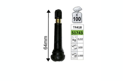VALVE PENTRU ANVELOPE TR418 64MM - SET 100BUC foto