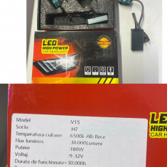 Set 2 leduri H7 model V15, 180w, 30000lm 6500k, CANBUS