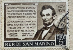 San Marino 150 de ani de la na?terea lui Abraham Lincoln foto