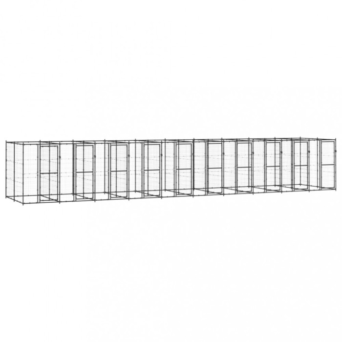 Padoc pentru c&acirc;ini de exterior, 24,2 m&sup2;, oțel