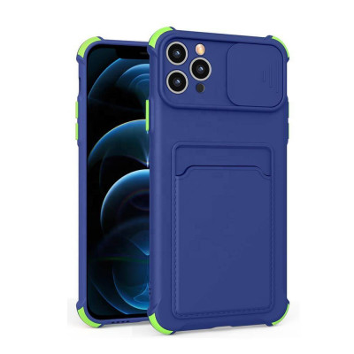 Husa Push Window Card case Samsung Galaxy A22 4G blue foto