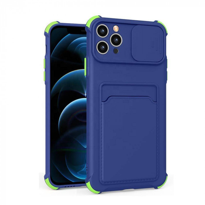 Husa Push Window Card case Samsung Galaxy A22 4G blue