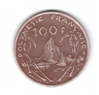 Moneda Polinezia Franceza 100 francs/franci 1984, stare buna, curata foto