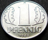 Moneda 1 PFENNIG - RD GERMANA / Germania Democrata, anul 1968 *cod 941