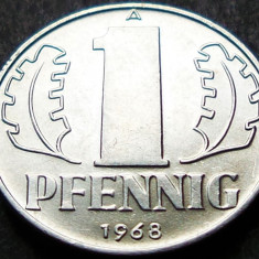 Moneda 1 PFENNIG - RD GERMANA / Germania Democrata, anul 1968 *cod 941