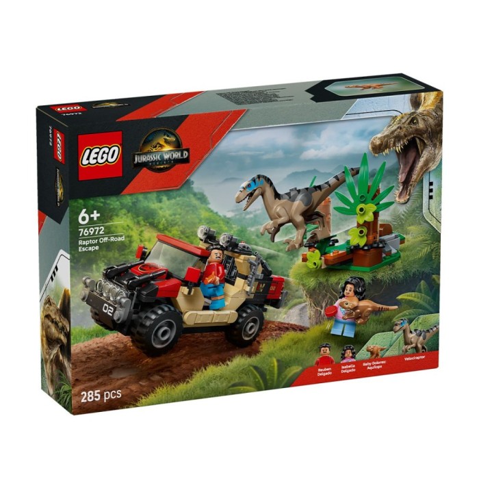 Lego jurassic world renasterea evadare off-road din calea unui velociraptor 76972