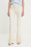 Answear Lab pantaloni culoarea bej, evazati, high waist