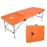 Masă de Masaj Portabilă ORANGE, Pat masaj &ndash; 2 Zone, Ideală pentru SPA, Cosmetică, Tatuaje, Aplicare gene - Fixă sau Reglabilă - Dr.Denis&trade;