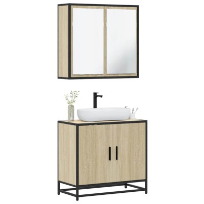Gossi set mobilier de baie, 2 piese, stejar sonoma, lemn prelucrat foto