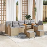 vidaXL Set de canapele pentru grădină 10 pcs Beige și gri deschis