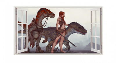 Sticker decorativ cu Dinozauri, 85 cm, 4240ST foto