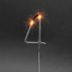 Artificii pt. tort, cifra 4, 16 cm foto