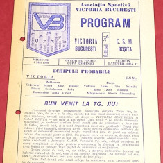 Program meci fotbal VICTORIA Bucuresti - CSM RESITA (Cupa Romaniei/04.05.1988)