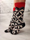 STK460-100 Sosete medii din bumbac ultrasox model geometric