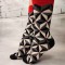 STK460-100 Sosete medii din bumbac ultrasox model geometric