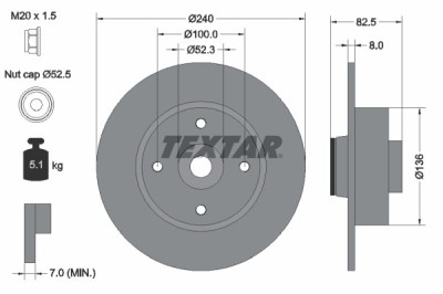 TEXTAR 92154403 PRO Disc frana foto