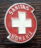 INSIGNA ROMANIA, SANITARA, SANITAS ROMANIA, DIN ALUMINIU, Romania de la 1950