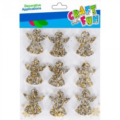 Accesorii creatie ingeri aurii din hartie gumata autoadeziva,9 bucati set