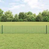 Gard din plasă sudată cu 11 posturi U verde 0.4x25 m din oțel