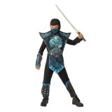 Costum Ninja Dragon Albastru KidMania&reg; pentru baieti 8-10 ani 128-140 cm