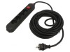 Prelungitor negru 5m, 4 prize, 16A