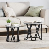 VidaXL Set mese suprapuse, 2 buc., gri sonoma, lemn prelucrat
