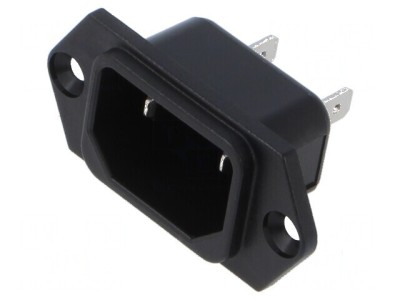 Conector alimentare AC soclu tată 10A 250VAC IEC 60320 C18 foto